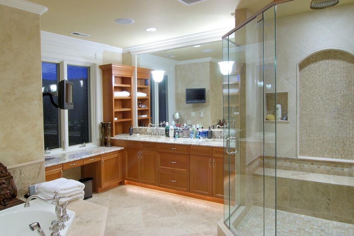 Newly installed mirror in Summerville home